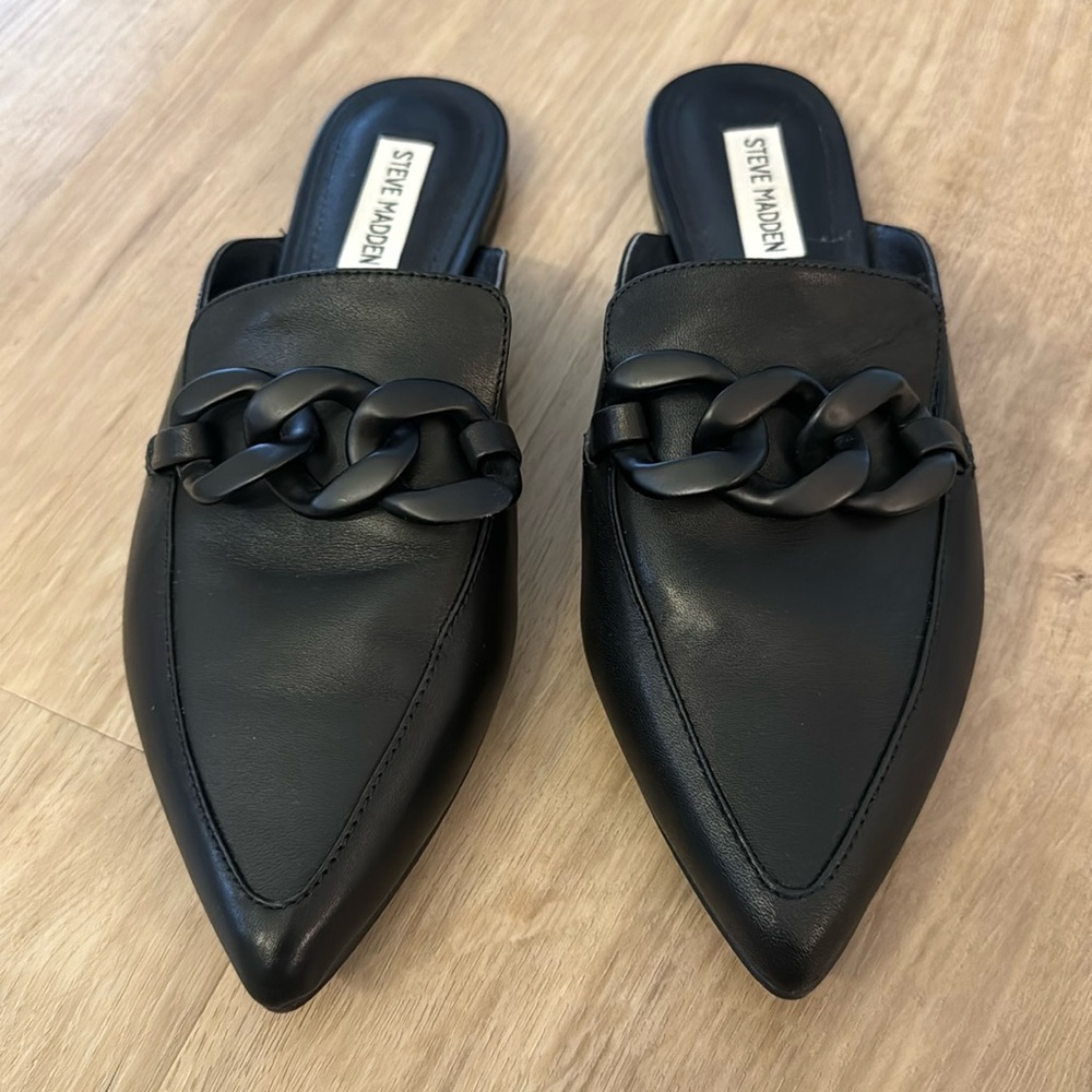 Steve Madden Black Mules Size 9.5